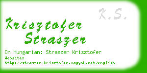krisztofer straszer business card